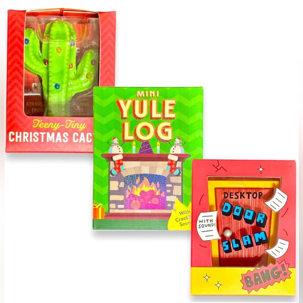 3 Pack of Desktop Holiday Stocking Stuffers! NWT! White Elephant! Christmas